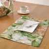 Table Mats Pads Coton Imprimé Floral Napperons Printemps Décorations Saisonnières Rustique Lavable Ensemble De 4 Pour Tables À Manger 221675HTRMats