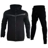 Survêtements pour hommes 2022 Hommes Vêtements Hommes Costume Set Marque Sweatsuit Tech Sweat à capuche Coton Stretch Formation Porter Bonne Qualité Manteau Pantalon de survêtement Sport Ensembles Z0224