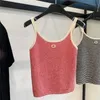 Kadınlar Artı Boyut T-Shirt Tasarımcı Çizgili Askı Yelek Örme Tişörtler Üstler Kadın Tees Yaz Plaj Tatil Tarzı Tankları Seksi Tshirt JV7D