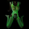 Sockenstrumpfstrumpfglühen in den dunklen Fischnetzstrümpfen Leggings leuchten Perspektive Leuchtende Hosensader -Mesh -Kleidung Socken Fisch O3m9 230224