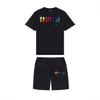 Ensemble de shorts et t-shirts pour hommes Trapstar Survêtements couples de créateurs Serviette Broderie lettre ensembles pour hommes Sweat-shirt à col rond pour femmes Trap Star fst5