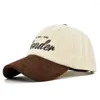 Ball Caps Corduroy Colorblock Embroidery Baseball Cap For Female Women's Winter Hat Cotton Snapback Men's Sun