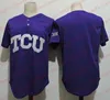 Jerseys Baseball Jerseys Niestandardowe NCAA TCU rogaty baseballowe koszulki baseballowe 47 Matt Purke 1 Elijah Nunez 3 Caedmon Parker 4 Kurtis Byrne