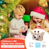 Câmeras de brinquedas de desenho animado Câmera de selfie de brinquedo de brinquedos de câmera multifuncional portátil portátil com colididor USB Charging for Kids Holiday Gifts 230225