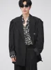 Мужские костюмы Blazers Мужская одежда Koean Streetwear Casual Stripe Suct для мужчин 2023 Осень Свободные простые с длинным рукавом наплечники Blazersme