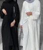 Etniska kläder 2023 Islamiska med pärlor 2 stycken sätter muslimska kvinnor Cardigan Fashion Bead White Abaya