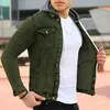 Jaquetas masculinas jeans de jeans da primavera homens com capuz casuais jackets Jean streetwear