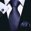 Neck Ties High Quality 16 Color Blue Geometric 100 Silk Men Tie BarryWang 85cm Woven Business Necktie Set Dropshipping Men Gift FA5051 J230225