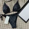 Designer nova moda sexy maiôs praia biquínis mulher duas peças biquíni com letra maiôs de luxo maiô de três pontos cristal maiô verão