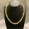 Choker Classic Real Natural Fresh Water Pearl Necklace 45cmマルチカラーパーフェクトラウンドいくつかの欠陥9-10mmファッション女性ジュエリー