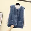 Gilets pour femmes Gilet en peluche d'agneau Femmes Manteau 2023 Hiver Fausse Fourrure Gilet Femme Casual Lâche Velours Veste sans manches Chaleco Mujer