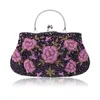 Вечерние сумки Классическая винтажная женская роскошная роскошная ручная ручная цветочная цветочная коробка из бисер