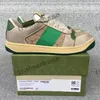 Designer lederen casual schoenen vrouwelijk rood groen veter sneakers platte casual schoenen mannen mode hardloopschoenen retro mesh gestreepte canvas lederen sneakers