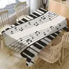 Tabela de pano de piano Música Padrão retangular Tocada de mesa para jantar Decoração caseira Linho anti-mancha