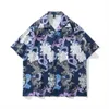 Chemises décontractées pour hommes Dragon foncé et chemises de mode de rue florale hommes matériau mince chemisier d'été haut masculin Z0224