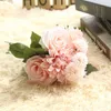 Dekorativa blommor 6 färger Silk Flower Roses Dahlia Hybrid Artificial Wedding Decoration Bridal Bouquet Home Decor Fake