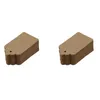 Lot de 100 emballages cadeaux rustiques en papier kraft festonné de 40 mm x 70 mm - Étiquette vierge marron - Étiquette de prix pour bagages - Petit (100)