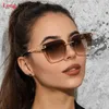 Sonnenbrille Trendige Sonnenbrille Retro Randlose Frauen Cat Eye Vintage Farbverlauf Sonne Coole Brille Weiblicher Schutz Rahmenlose Brillen Shades Uv400 G230223