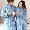 Men's Sleepwear Winter Bathrobe Men Women Flannel Thicken Warm Dressing Gown Male Home Soft Plus Large Size Long Homme Bath RobeMen's