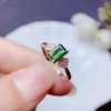 Cluster Rings KJJEAXCMY Boutique Jewelry 18K Gold Inlaid Natural Green Tourmaline Women's Ring Support Identification Luxurious