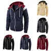 Sweats à capuche pour hommes Sweatshirts Automne Hiver Vestes à capuche Manches longues Zipper Splicing Hoodies Sweatshirts Casual Hooded Sursuit Streetwear Male 230225