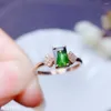 Cluster Rings KJJEAXCMY Boutique Jewelry 18K Gold Inlaid Natural Green Tourmaline Women's Ring Support Identification Luxurious