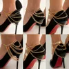 Ankletter 1pc Multilayer High Heel Shoe Tassel Chain Foot Ankel Armband för kvinnor Crystal Pearl Beach Barefoot Sandals smycken