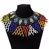 Ras du cou africain fait à la main ethnique bavoir collier collier résine perlée gland déclaration Maxi Tribal Halloween fête bijoux