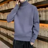 Men's T-Shirts Men Autumn Winter Solid Color Thick Knit Sweater Men Long Sleeve Turtleneck Pullover Male Warm High Neck Knitwear M-3XL 230225