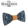 Neck Ties MAHOOSIVE New Style Fashion Handmade Wood Wedding Bowtie Gravata Ties For Men Clothing Accessories Mens Printing Wooden Bow Tie J230225