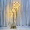 Décoration Nouveau Design Personnalisé Grand Led Lumière Route Plomb Rond Pilier Décoration De Fête De Mariage Fleur Toile De Fond Pour Le Mariage Passerelle Pilier Support De Fleur Artificielle 607