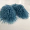 Slippers 2023 Summer Autumn Fashion Long Hair Mongolia Sheep Slides Women Real Fur Female 230224