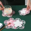 Table Mats & Pads 1PC Cherry Blossom Heat Insulation Mat Anti-skid Silicone Tea Milk Mug Coffee Cup Kitchen Accessories