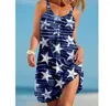 Vestidos casuais EUA American Flag Graphic Mini Dress Moda Mulheres Vintage Apresenta de praia boho Midi Night Sexy Girls Party Party Party