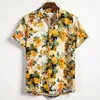 Chemises décontractées pour hommes Chemise à manches courtes en lin Hommes Été Floral Lâche Baggy Casual Hawaii Holiday Beach Shirt Tee Tops Boutons Blouse Style National Z0224