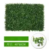 Dekorativa blommor 40 cm 60 cm Artificial Plant Lawn Wall Green Simulation Grass Leaf Panel Hem Trädgårdsdekoration Bakgrund