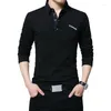 Men's T Shirts 2023 Autumn Fashion Line Polo T-shirt Men Loose Casual Cotton Male Pullover