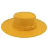 قبعات واسعة الحافة شقة فيدورا مع القوس المرأة الحزب الحفلات كنيسة الزفاف القبعات أنيقة sombreros de mujer men