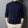 T-shirts masculina COODRONY Brand 100% Merino Wool Turtleneck Sweater Men Clothing Autumn Winter Color pura cor grossa de caxemira quente Z3016 230225