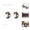 Hoop Earrings 2023 Vintage Bohemia Rhinestone Round Circel Small Earring For Women Shining Fashion Jewelry