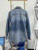 Kvinnors jackor Paris Autumn New Version Simple Gradient Casual Denim Shirt Coat Loose Top Women