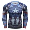 Herr t-skjortor manliga rashguard sport t-shirt kompression lång ärmkläder Gymkläder som kör andas och snabba torrtröjor