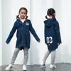 Chaquetas grandes para niñas, ropa vaquera, abrigos para niños, abrigos con capucha para bebés, prendas de vestir de primavera para niños, camisetas informales largas de otoño 2023