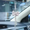 Decorative Figurines Objects & High Quality Car Pendant Sparkle Coloured Bow Diamond Automobile Rearview Mirror Decor Ornaments Bling Access