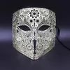 Máscaras de festa cor de prata dourada face completa bauta phantom cosplay mascarada black metal skull Shield Mardi gras Joker 230225