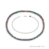 Catene Lureme Gioielli semplici Collana di perline di ematite curativa magnetica colorata per donna (nl005602)