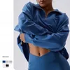 Gym odzież swobodny luźne swetr na długi czas rękawowy Kobiety galf-zip wysokie wiatroodporne wiatroodporne ciepłe na zewnątrz kurtka fitness Kurtka niestandardowa logo