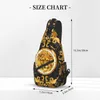 Backpack Customized Gold Floral Lion Pattern Sling Bags For Men Cool Shoulder Chest Crossbody Travel Hiking Daypack