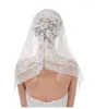 Vêtements ethniques Style court Mousseline Mariage Dentelle Voile Catholique Couvre-chef