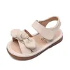 Sandalen 2021 Nieuwe zomer zoete meiden sandalen peeptoe massieve kleur sandalen bowie zachte zolen prinses schoen baby strandschoenen niet -slip schoenen z0225